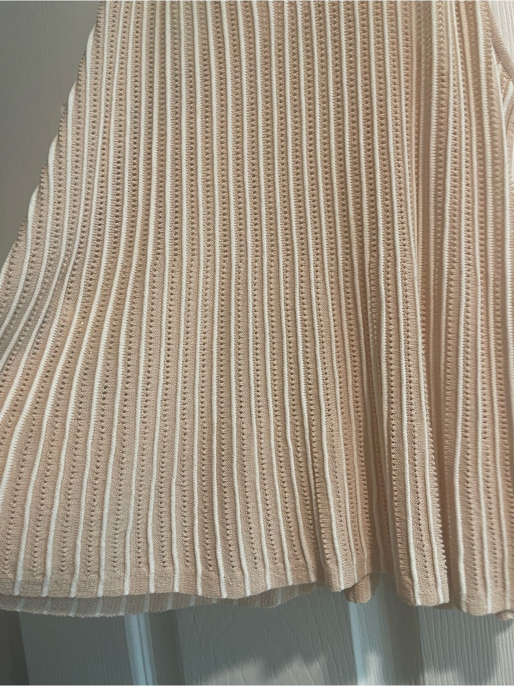 BCBGMaxAzria Cream Ribbed Knit Racerback Cami - Picture 3 of 4